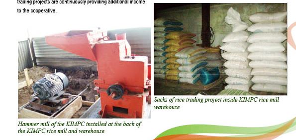 Sacks of rice trading project inside KIMPC rice mill warehouse