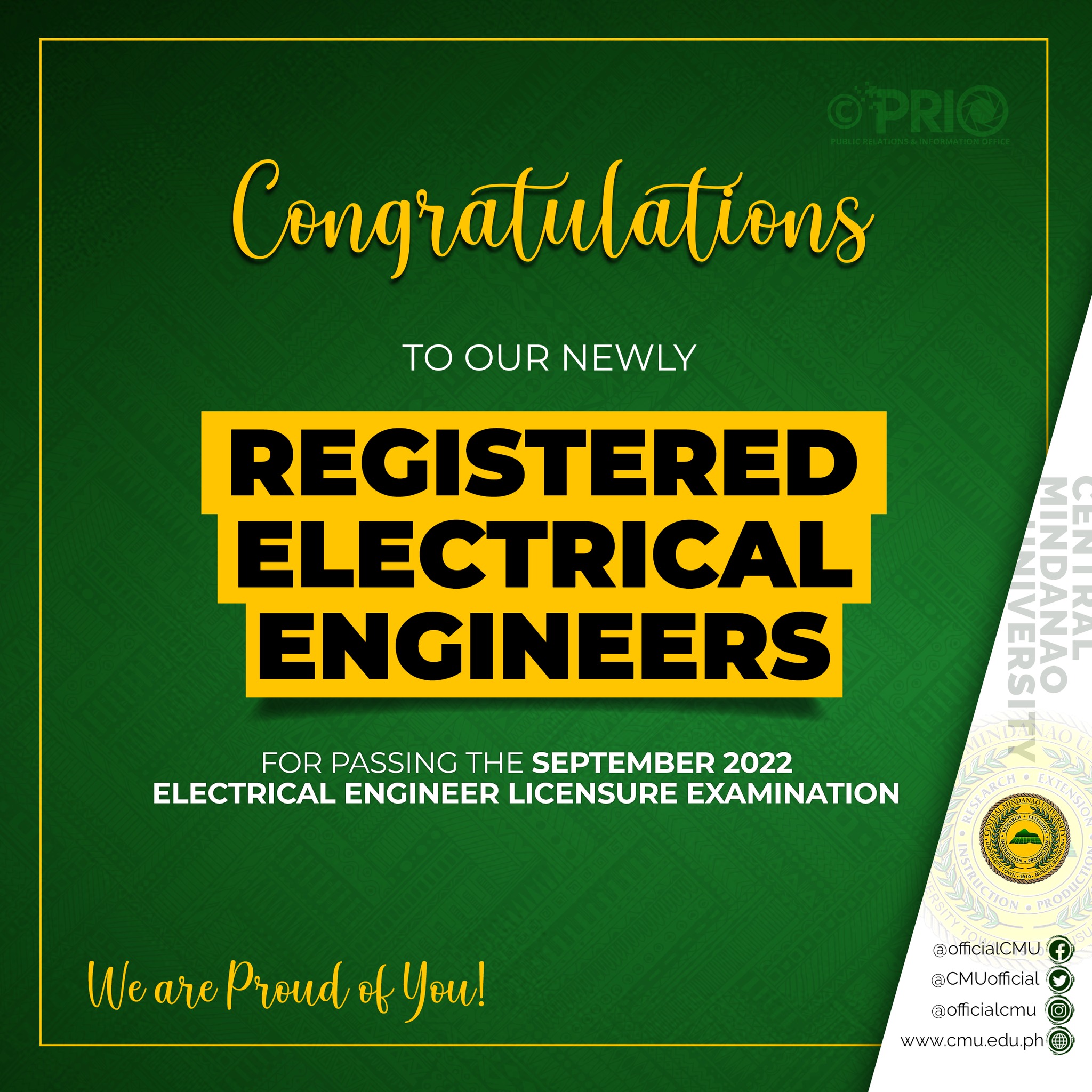 Congratulations to our newly Registered Electrical Engineers for