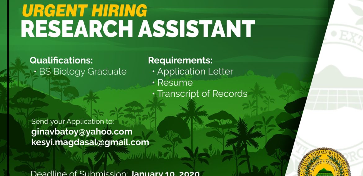 URGENT HIRING: CEBREM is in need of a Research Assistant.