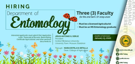 HIRING: The Department of Entomology is looking for Three (3) New Faculty Members