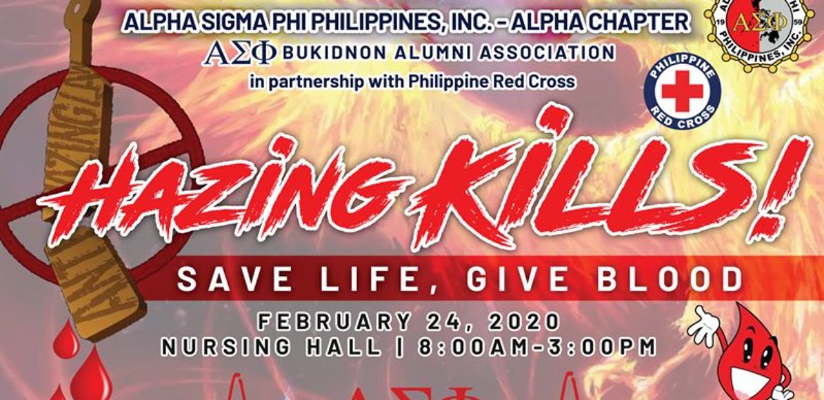 HAZING KILLS! Save Life, Give Blood