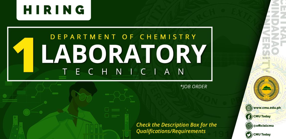 HIRING: Laboratory Technician, Department of Chemistry