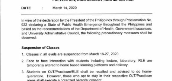 PLEASE READ: University Interim Guidelines for the COVID-19 Prevention, Containment, and Mitigation.