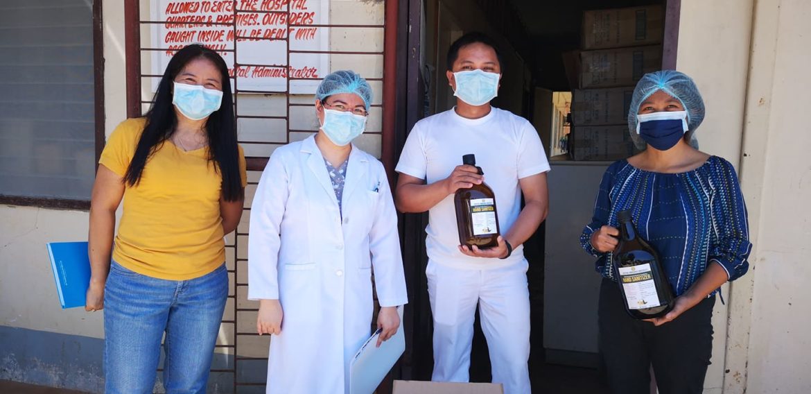 CMU distributes hand sanitizers to different frontline institutions in the province
