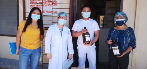 CMU distributes hand sanitizers to different frontline institutions in the province