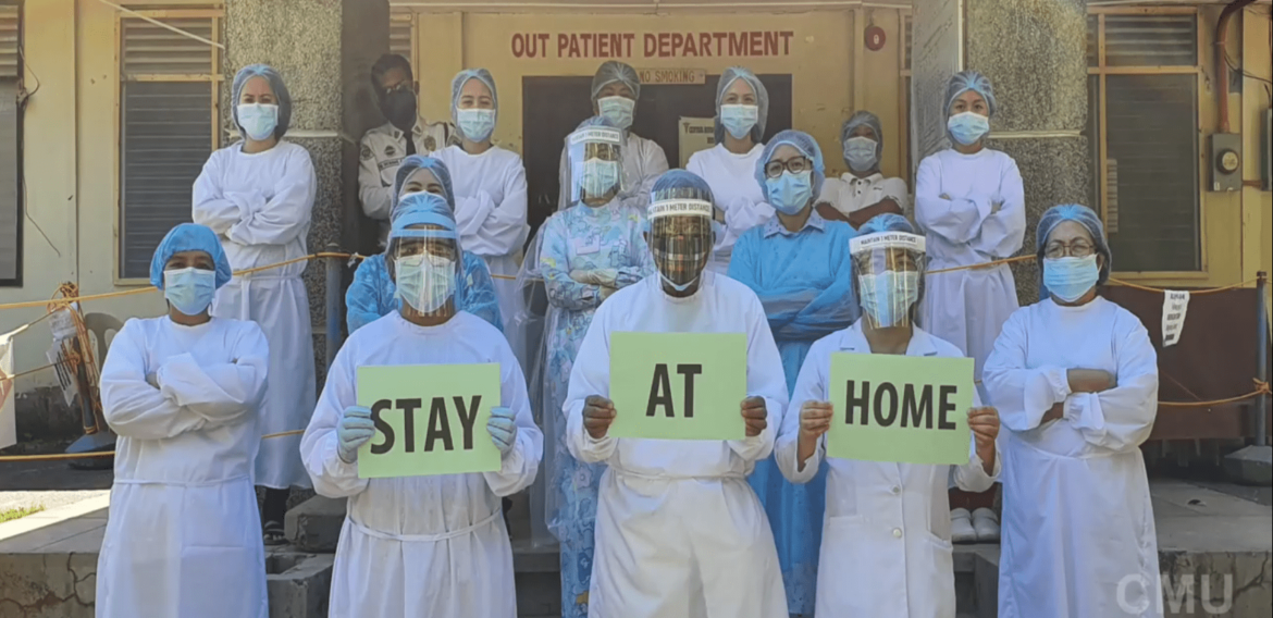 #CMUcares: CMU Frontliners remind us to help stop the spread of COVID-19 by staying in our homes. This is not a Flu! There is no Cure! #StayAtHome