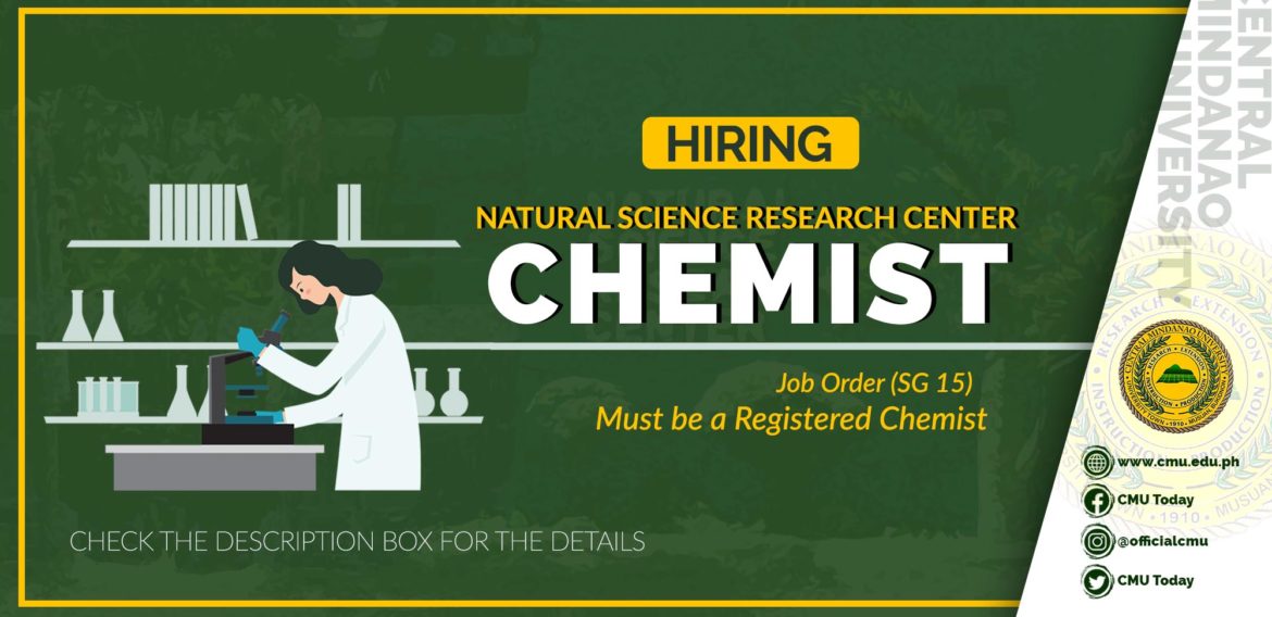 HIRING: ONE (1) CHEMIST
