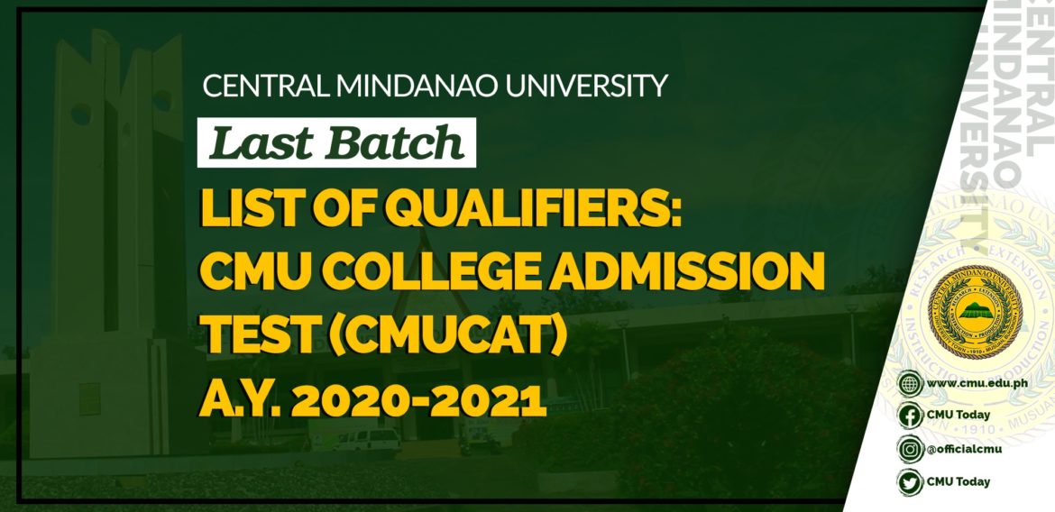 CMUCAT RESULTS A.Y. 2020-2021 (Last Batch)