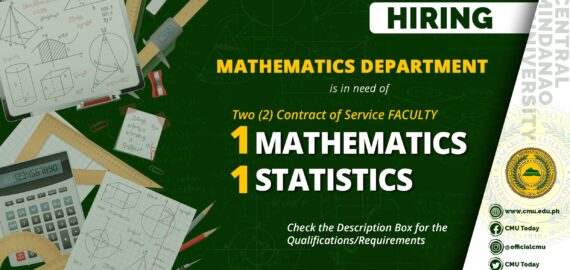 HIRING: Department of Mathematics