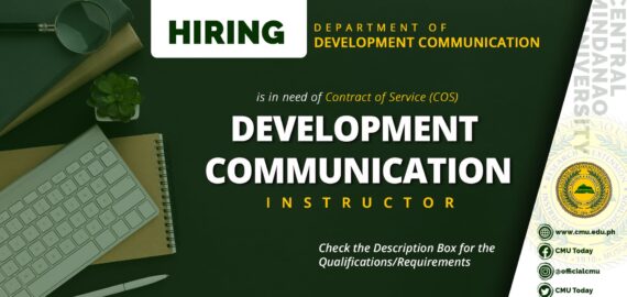 HIRING: The Department of Development Communication is in need of one (1) contract of service faculty member this First Semester 2020-2021.
