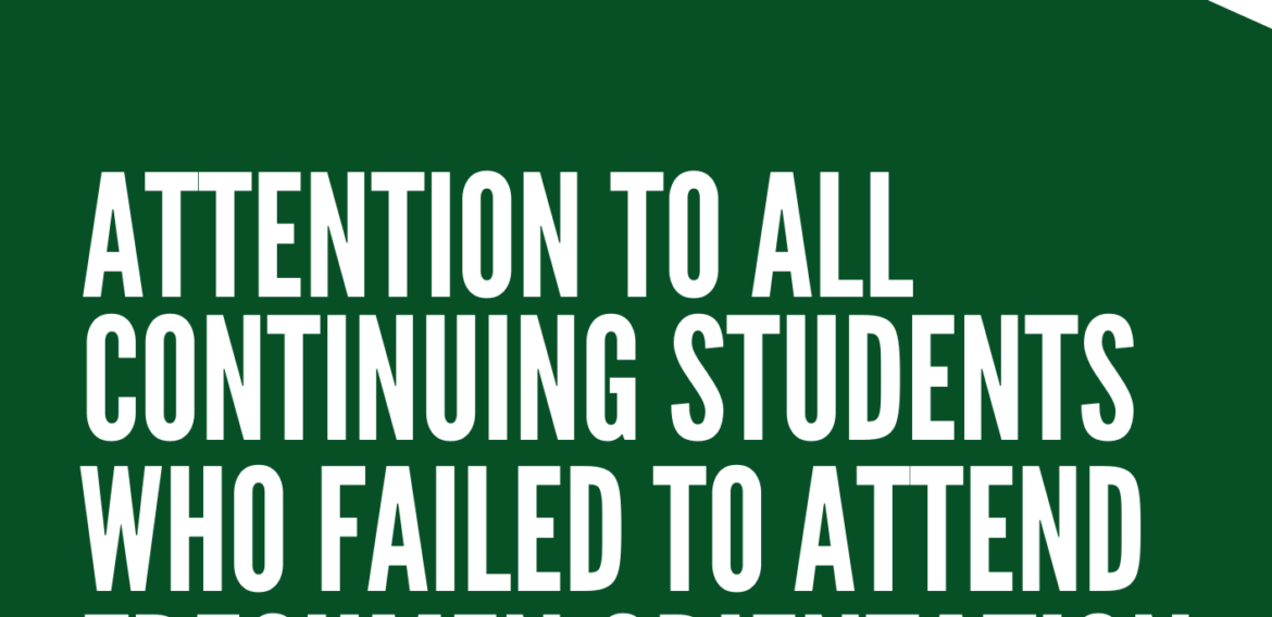 CALLING all continuing students who weren’t able to attend their Freshmen Orientation, you can now join this year’s Online Orientation scheduled on September 23, 2020.