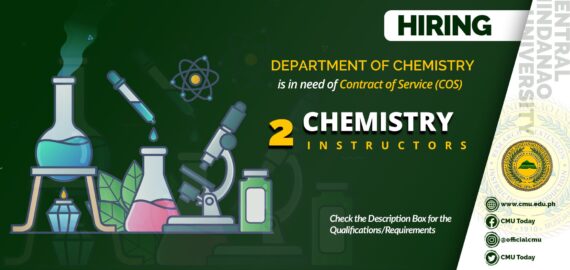 HIRING: The Chemistry Department is in need of two (2) Contract of Service Faculty Members