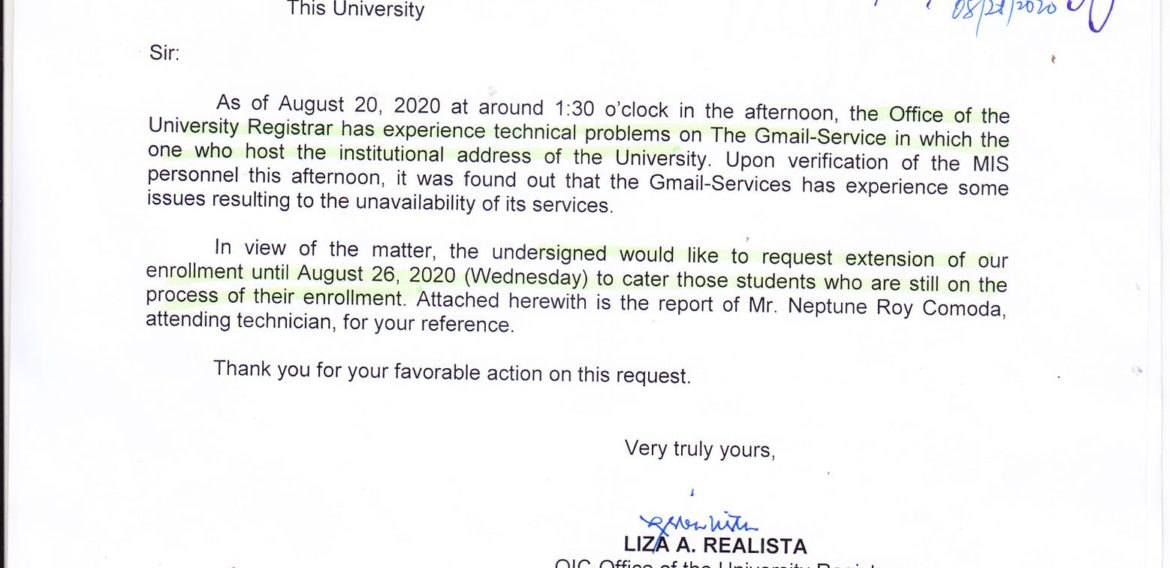 Enrollment is extended until August 26, 2020 (Wednesday)