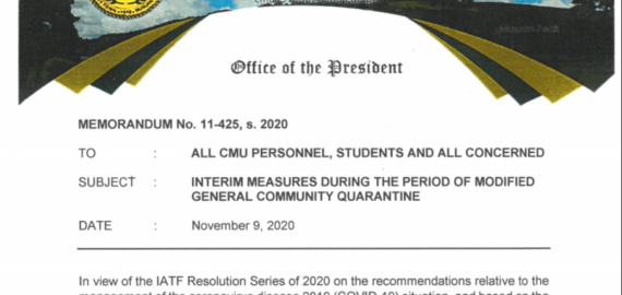 Memorandum No. 11-425, s.2020 INTERIM MEASURES DURING THE PERIOD OF MODIFIED GENERAL COMMUNITY QUARANTINE