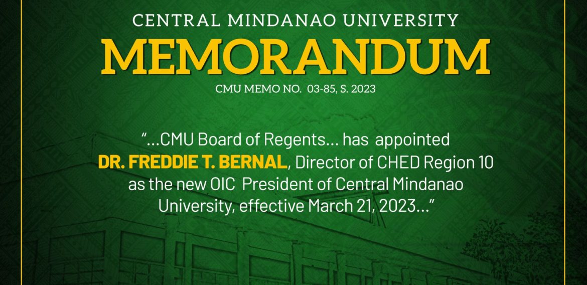 New OIC President of Central Mindanao University