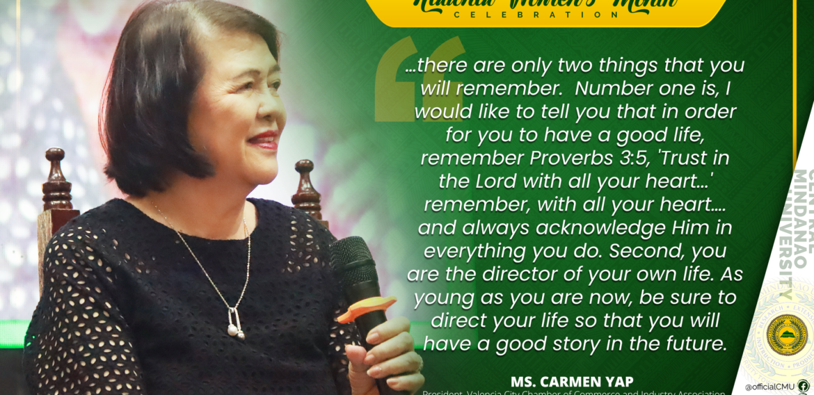 …there are only two things that you will remember. Number one is, I would like to tell you that in order for you to have a good life, remember Proverbs 3:5, ‘Trust in the Lord with all your heart…’ remember, with all your heart…. and always acknowledge Him in everything you do. Second, you are the director of your own life. As young as you are now, be sure to direct your life so that you will have a good story in the future.