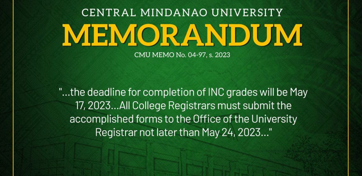 MEMORANDUM CMU MEMO No. 04-97, s. 2023