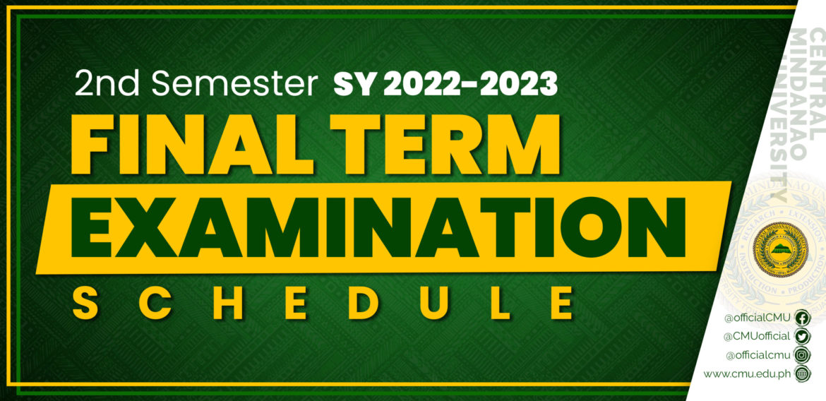 FINAL TERM EXAMINATION SCHEDULE