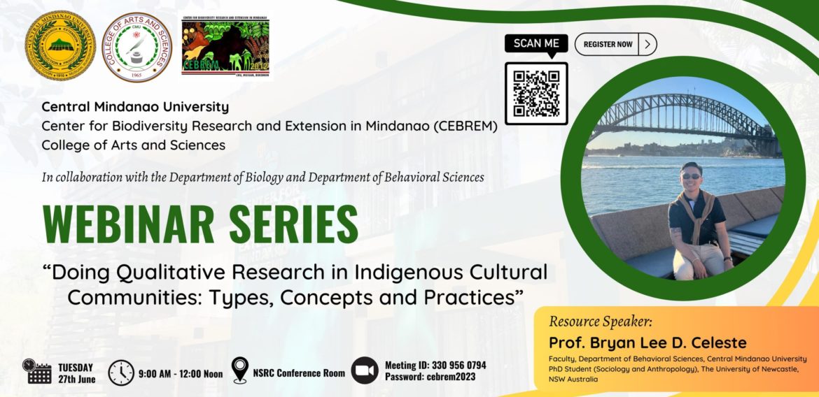 Webinar Series on “Doing Qualitative Research in Indigenous Cultural Communities: Types, Concepts, and Practices”