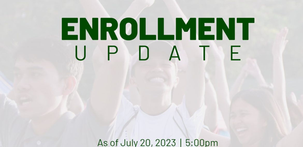 Enrollment Update As of July 20, 2023