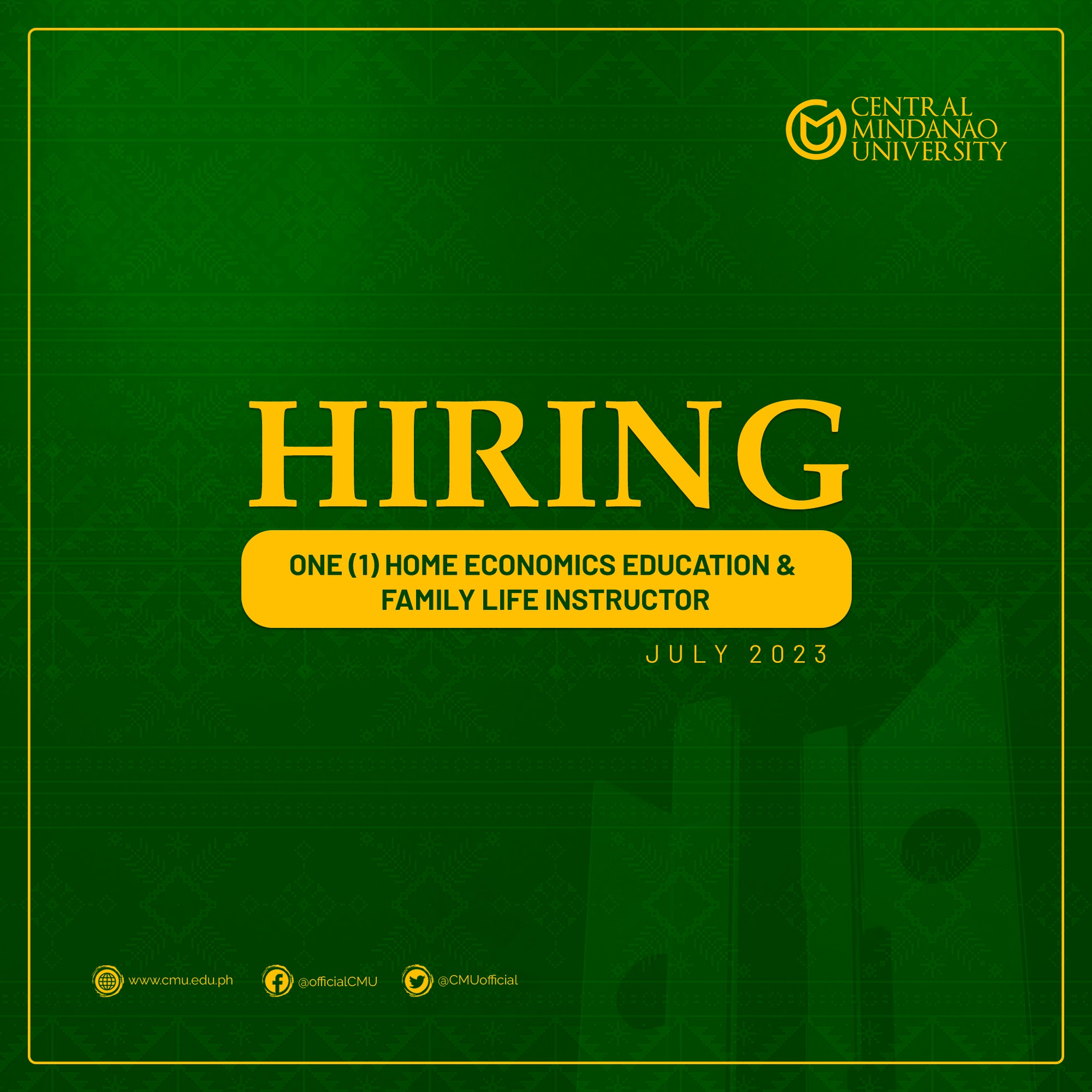 The Department Of Home Economics Education And Family Life Needs One 1