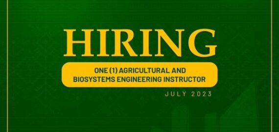 The Department of Agricultural and Biosystems Engineering needs one (1) Instructor