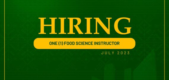 The Department of Food Science needs One (1) Instructor