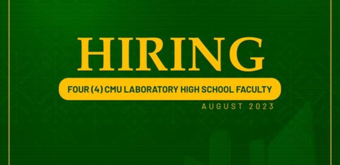 Central Mindanao University Laboratory High School (CMULHS) needs four (4) Instructors