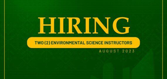 The Department of Environmental Science needs two (2) Instructors