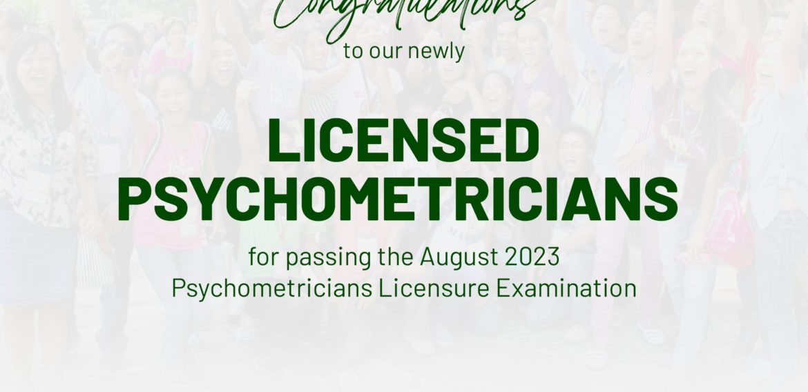 Congratulations to our newly licensed Psychometricians