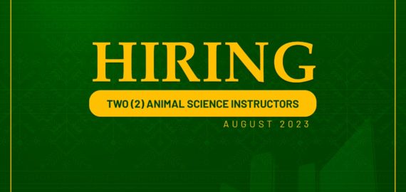 The Department of Animal Science needs two (2) Instructors