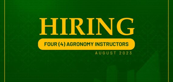 The Department of Agronomy needs four (4) Instructors