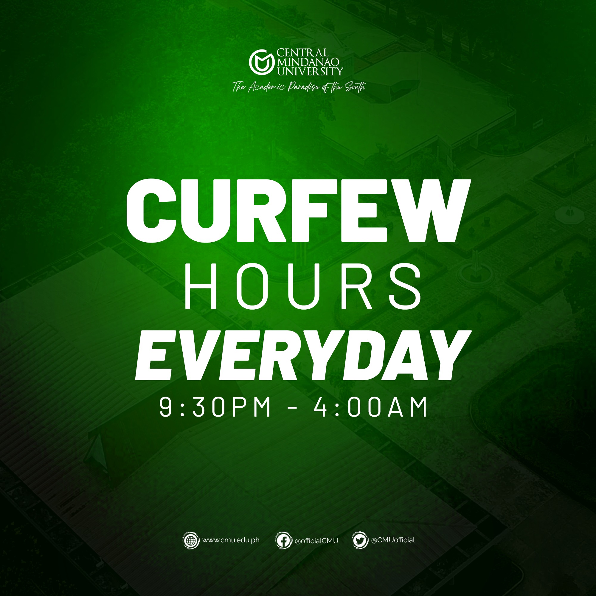 Imposition of Curfew in the University Central Mindanao University