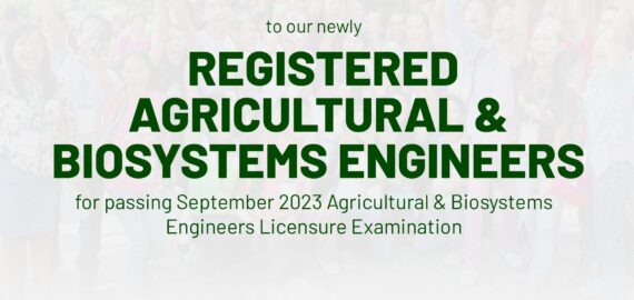 Congratulations to our newly Registered Agricultural and Biosystems Engineers