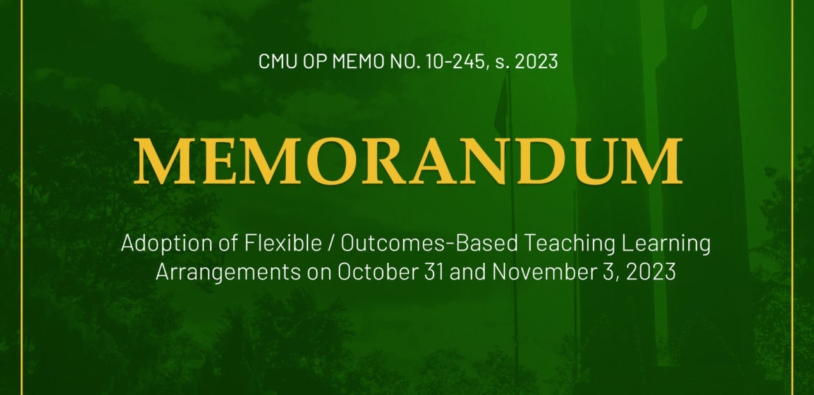 CMU OP MEMO No. 10-245, s. 2023