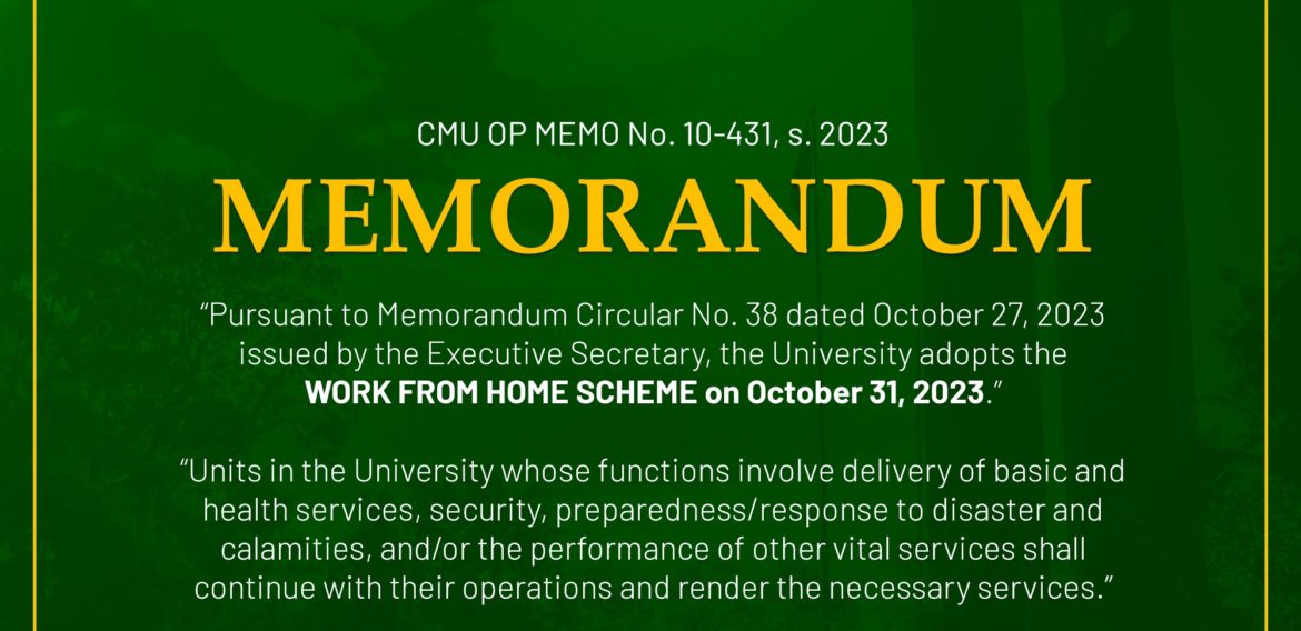 CMU OP MEMO No. 10-431, s. 2023