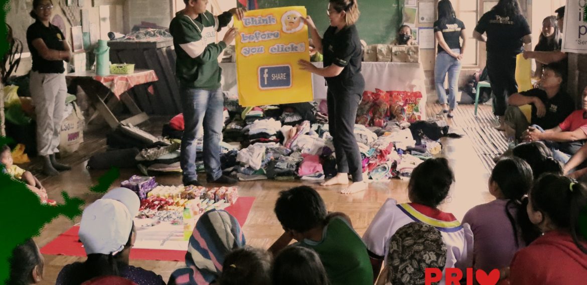 Join our advocacy by sharing your old toys, clothes, unused art materials/school supplies, and others.You may drop your donations at CMU-PRIO or our donation box at the university’s main gate. We accept donations until December 12, 2023, 7:00 am