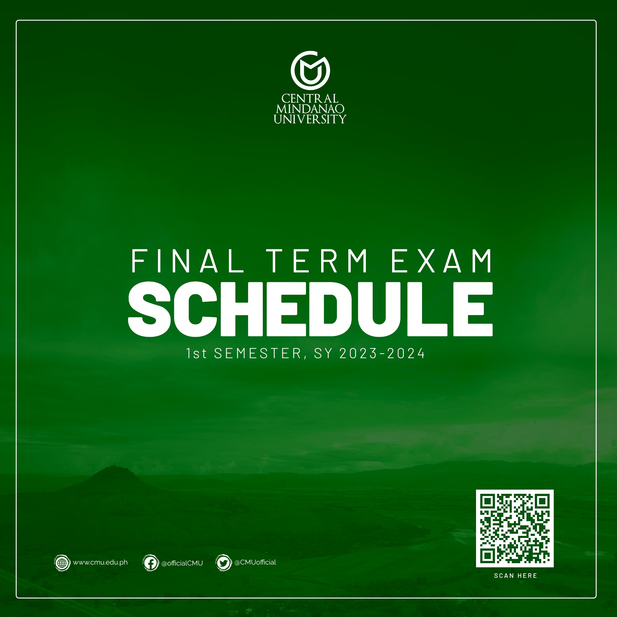 Final Term Examination Schedule, 1st Semester S.Y. 20232024 Central
