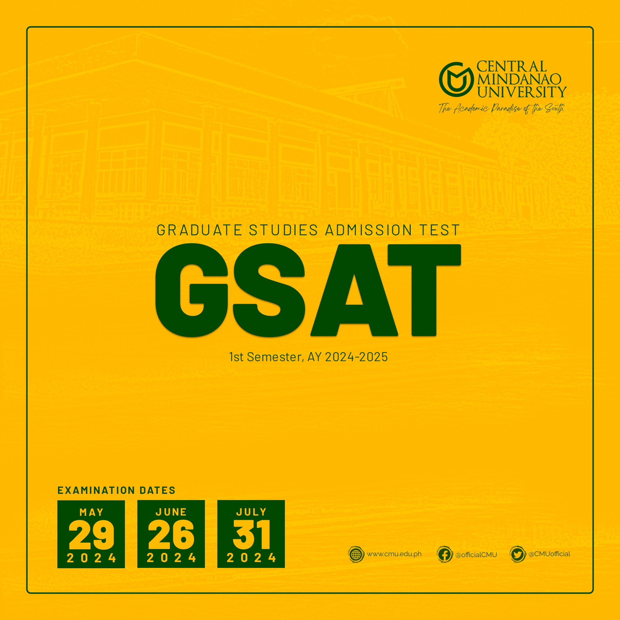 Graduate Studies Admission Test 1st Semester S.Y. 20242025 Central