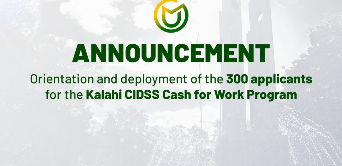 300 applicants for the Kalahi CIDSS Cash Deployment and Orientation