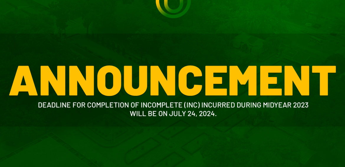 The deadline for Completion of Incomplete Announcement