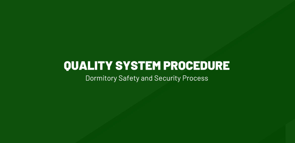 University Dormitory Safety and Security Process