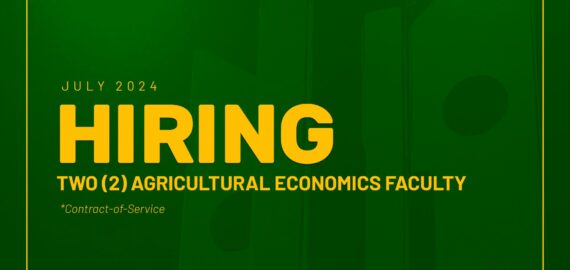 The Department of Agricultural Economics needs two Instructors