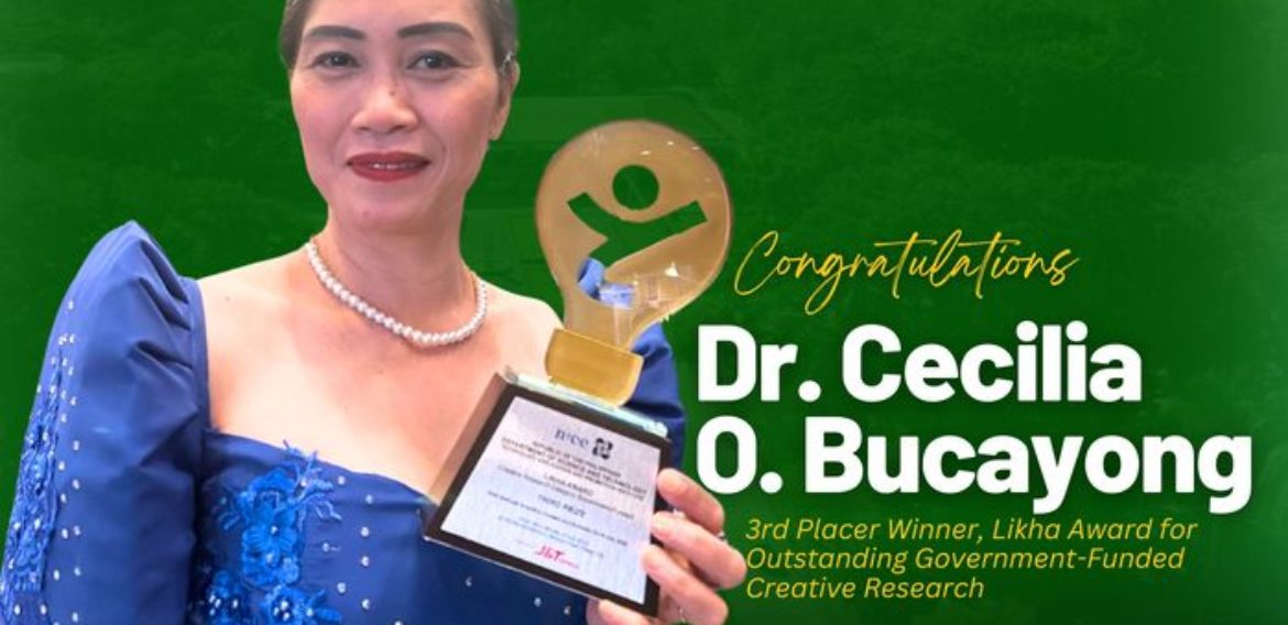 Dr. Cecilia O. Bucayong 3rd place winner for Outstanding Government-Funded Creative Research
