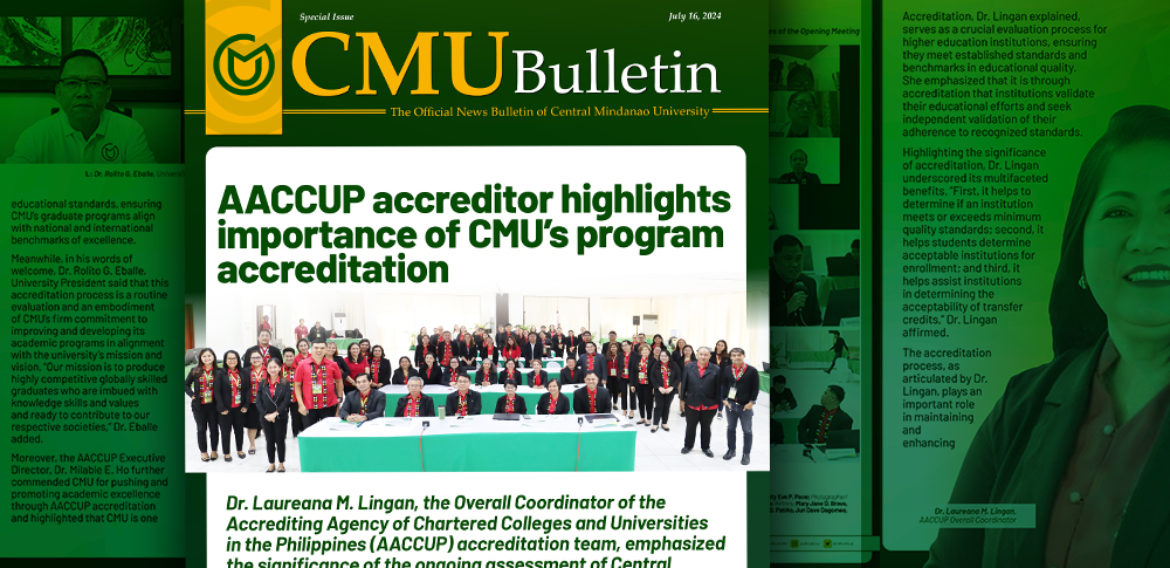 [CMU BULLETIN] AACCUP accreditor highlights importance of CMU’s program accreditation
