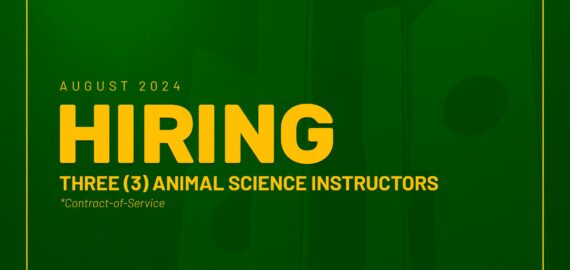 Department of Animal Science Needs Three Instructors