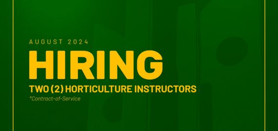 Department of Horticulture Needs Two Instructors