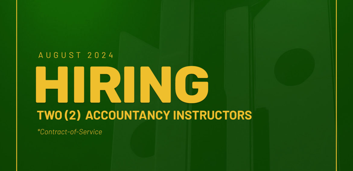 Department of Accountancy Needs Two Contract of Service Instructors