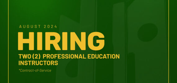 Department of Professional Education Program Needs One Instructor