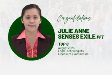Julie Anne Senses Exile Licensure Exam in Food Technologists Licensure Examination on Augost 2024